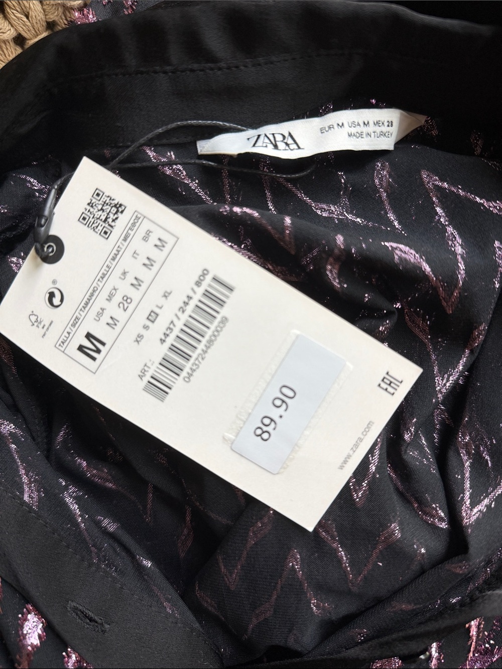 Zara Sparkly Metallic Maxi Button Down Shirt Dress NEW NWT - Picture 7 of 7